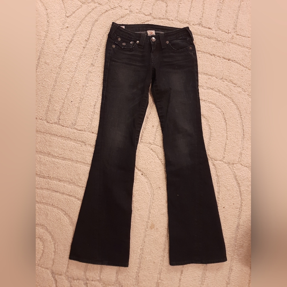 Super Low Rise True Religion Flares